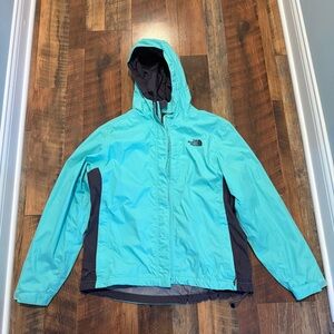The North Face Turquoise and Black Hooded Jacket